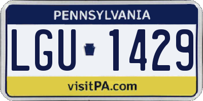 PA license plate LGU1429