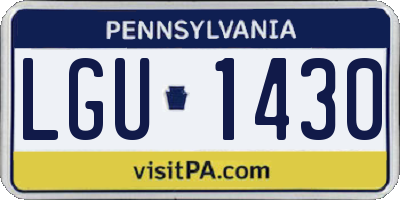 PA license plate LGU1430