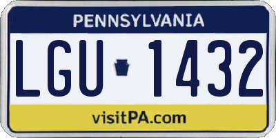 PA license plate LGU1432