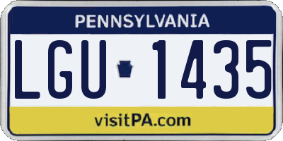 PA license plate LGU1435