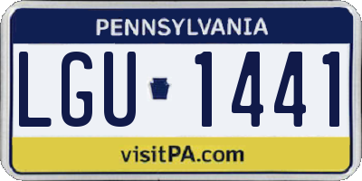 PA license plate LGU1441