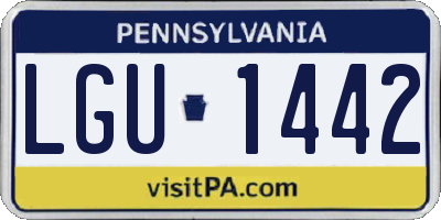 PA license plate LGU1442