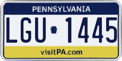 PA license plate LGU1445