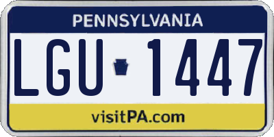 PA license plate LGU1447