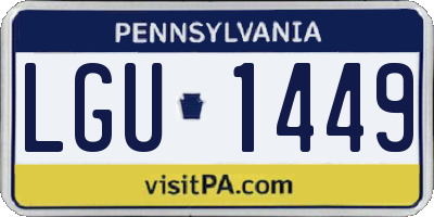 PA license plate LGU1449