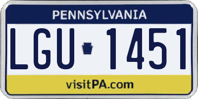 PA license plate LGU1451