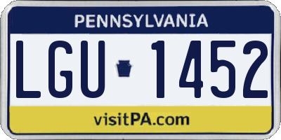 PA license plate LGU1452
