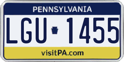 PA license plate LGU1455