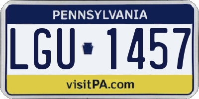 PA license plate LGU1457