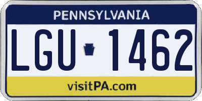 PA license plate LGU1462