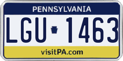 PA license plate LGU1463