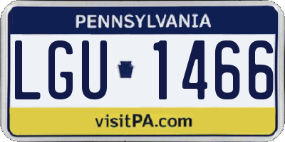PA license plate LGU1466