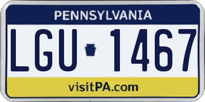 PA license plate LGU1467
