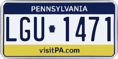 PA license plate LGU1471