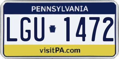 PA license plate LGU1472