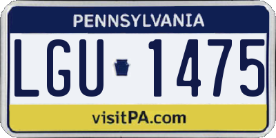 PA license plate LGU1475