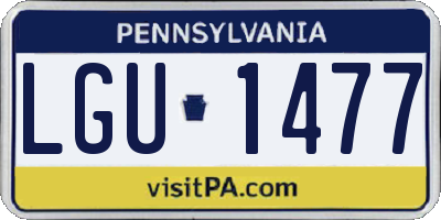 PA license plate LGU1477