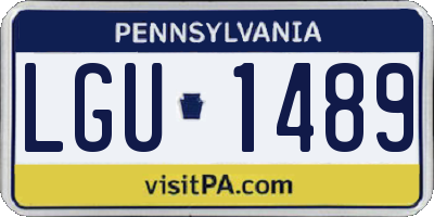 PA license plate LGU1489