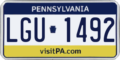 PA license plate LGU1492