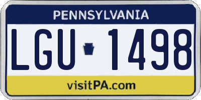 PA license plate LGU1498