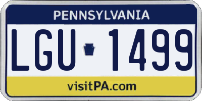 PA license plate LGU1499