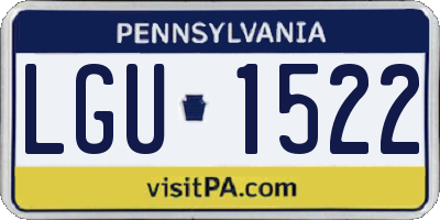 PA license plate LGU1522