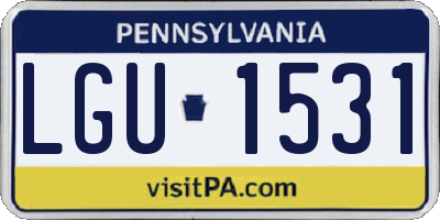 PA license plate LGU1531