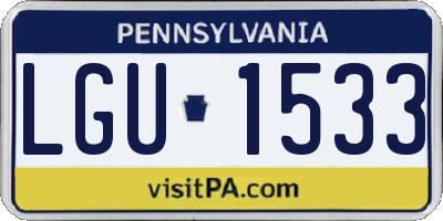 PA license plate LGU1533