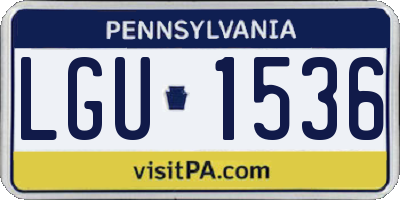 PA license plate LGU1536