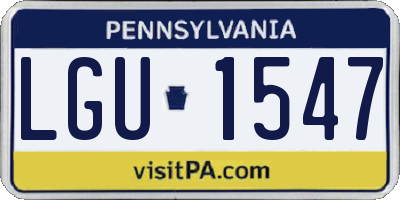 PA license plate LGU1547