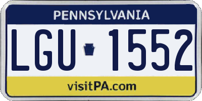 PA license plate LGU1552