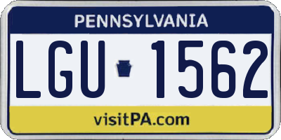 PA license plate LGU1562