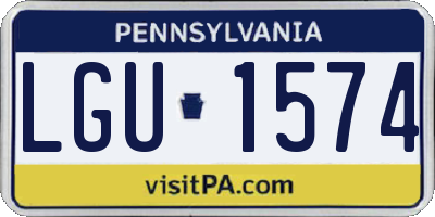 PA license plate LGU1574