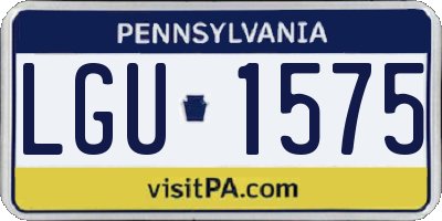 PA license plate LGU1575