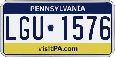 PA license plate LGU1576