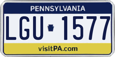 PA license plate LGU1577