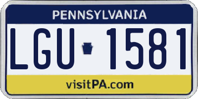 PA license plate LGU1581