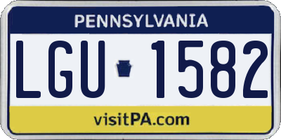 PA license plate LGU1582