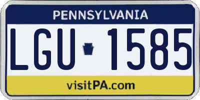 PA license plate LGU1585