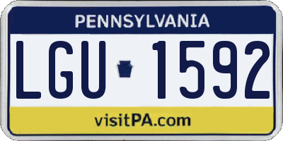 PA license plate LGU1592