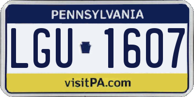 PA license plate LGU1607