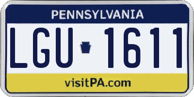 PA license plate LGU1611