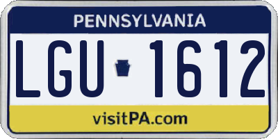 PA license plate LGU1612