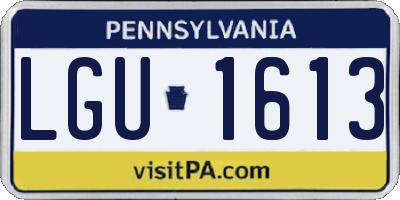 PA license plate LGU1613