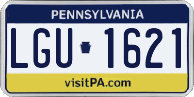 PA license plate LGU1621