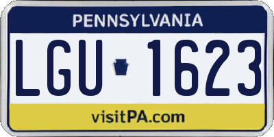 PA license plate LGU1623