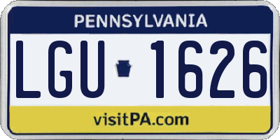 PA license plate LGU1626