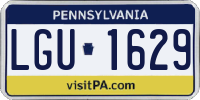 PA license plate LGU1629