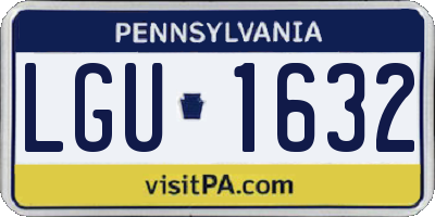 PA license plate LGU1632