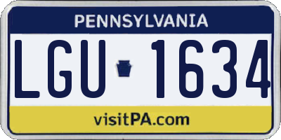 PA license plate LGU1634